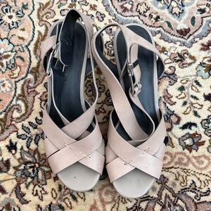 Rebeca Minkoff Neutral Taupe Cross-Strap Slingback Sandals - Women